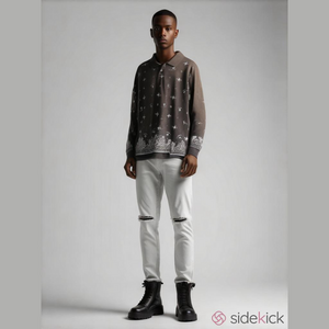 Savage X Fenty Men's Black Long Sleeve Polo Shirt XL NWT